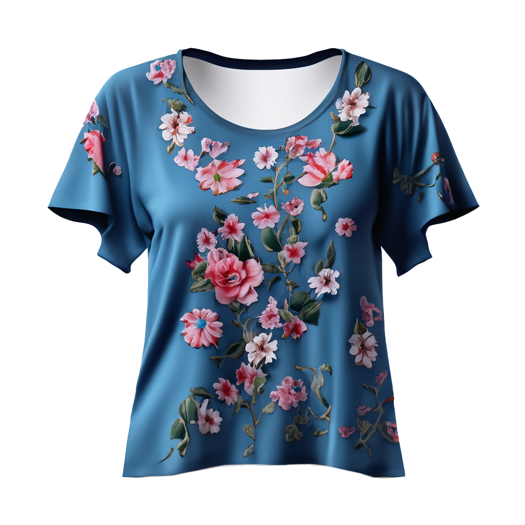 Elegant Floral Scoop Neck tee