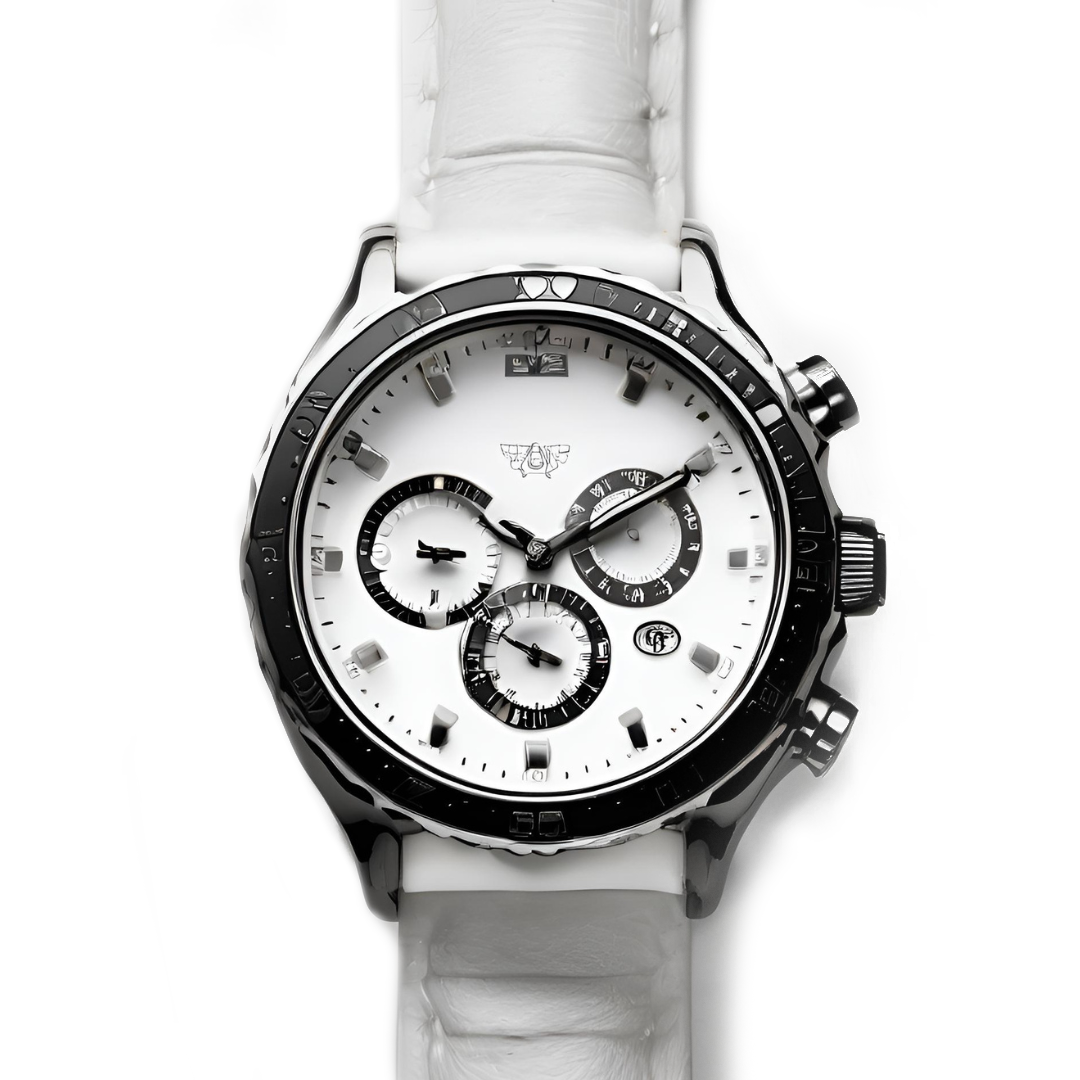 Elegant Men's White Ceramic Watch