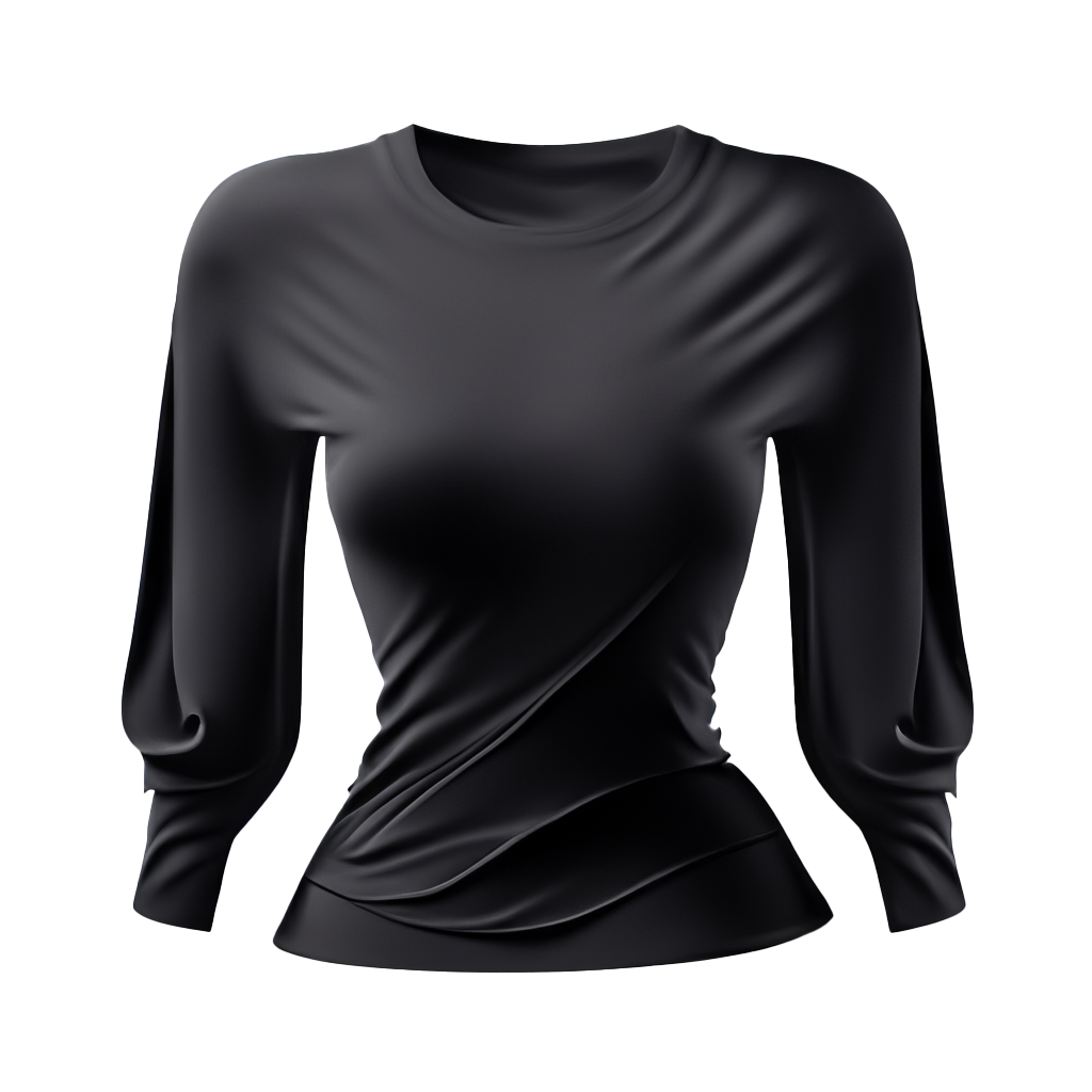 Stylish Long Sleeve Black Tee