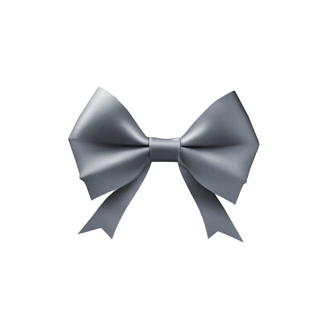 Shimmering Silver Ribbon Bow Hair Clip
